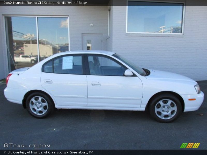 Nordic White / Beige 2002 Hyundai Elantra GLS Sedan