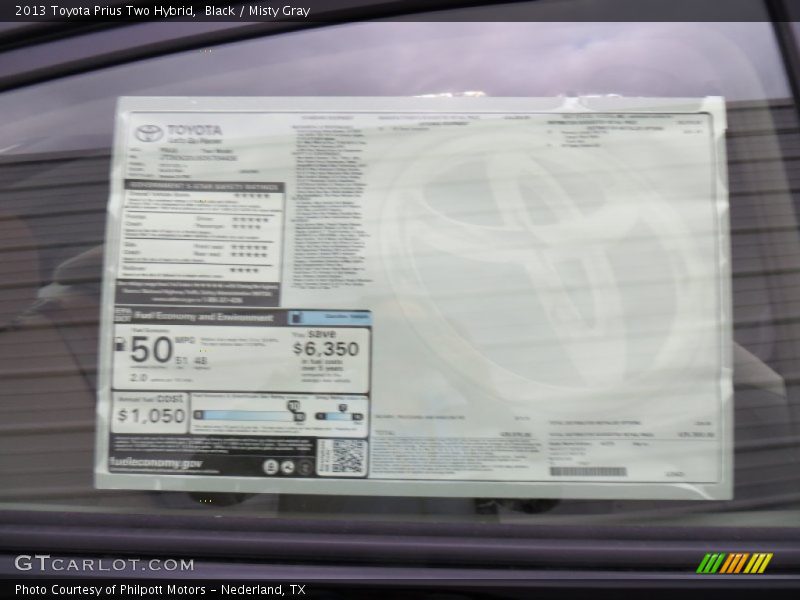 Black / Misty Gray 2013 Toyota Prius Two Hybrid