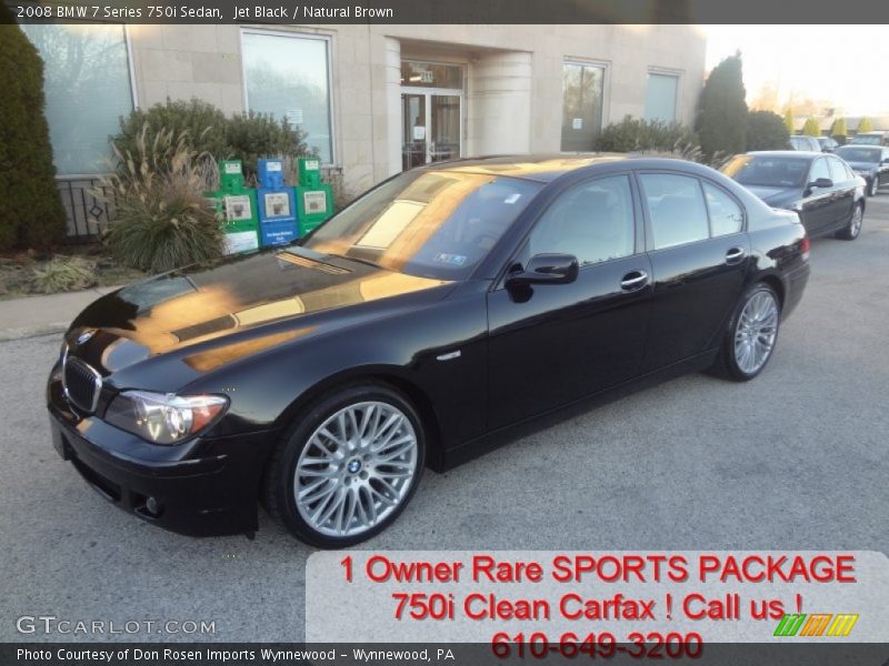 Jet Black / Natural Brown 2008 BMW 7 Series 750i Sedan