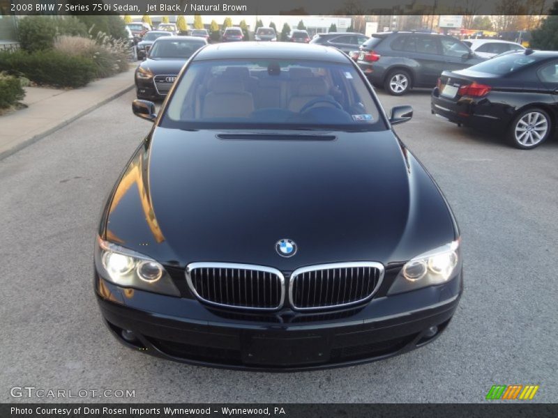 Jet Black / Natural Brown 2008 BMW 7 Series 750i Sedan