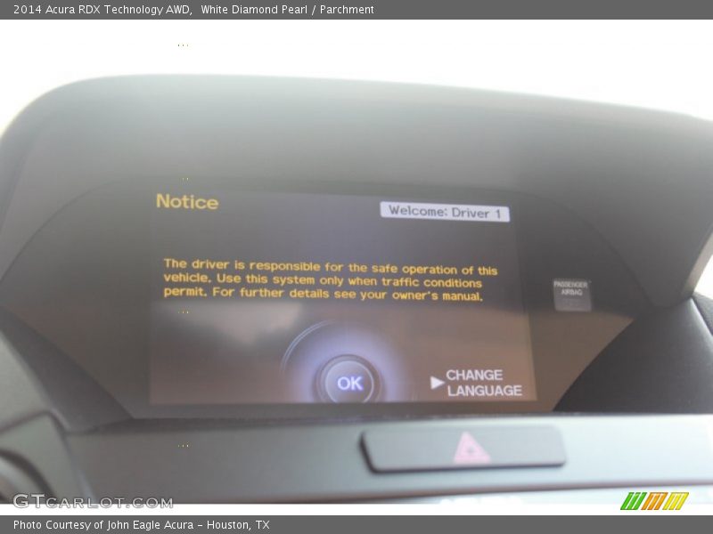 White Diamond Pearl / Parchment 2014 Acura RDX Technology AWD