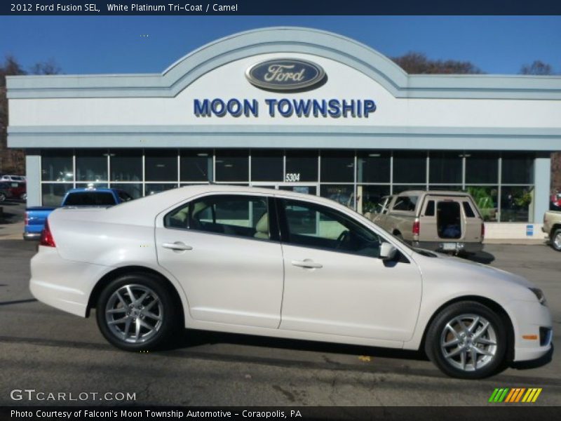 White Platinum Tri-Coat / Camel 2012 Ford Fusion SEL