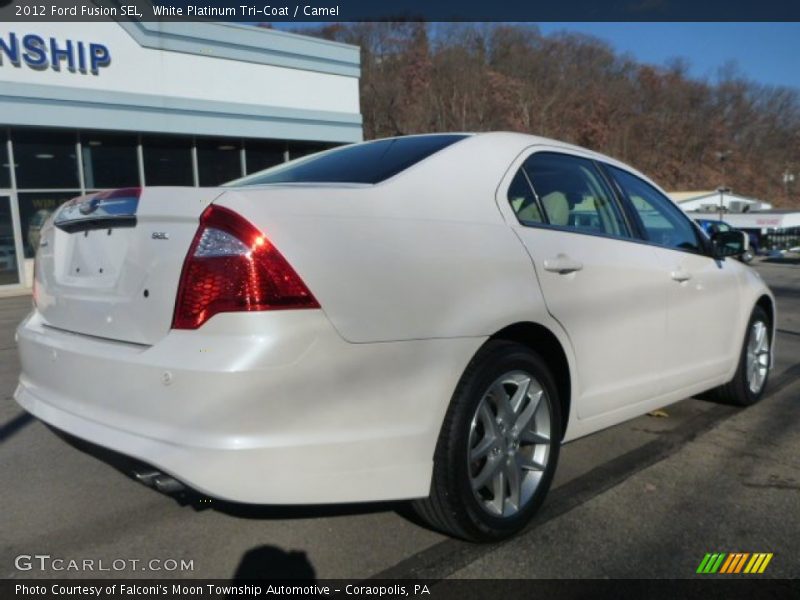 White Platinum Tri-Coat / Camel 2012 Ford Fusion SEL