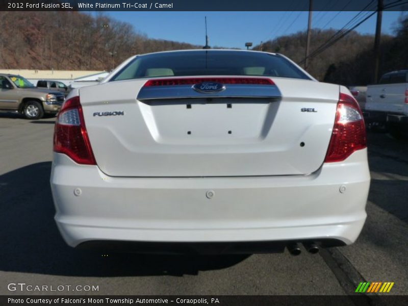 White Platinum Tri-Coat / Camel 2012 Ford Fusion SEL