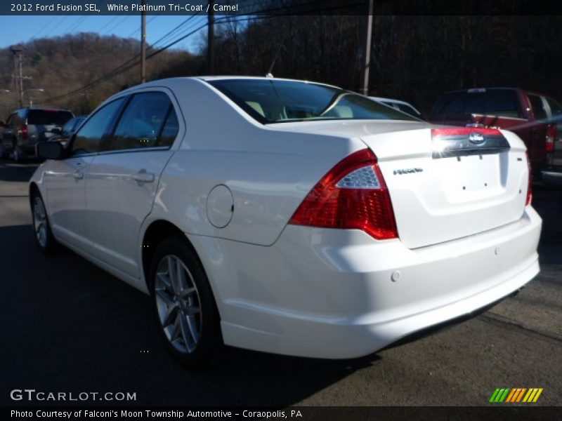 White Platinum Tri-Coat / Camel 2012 Ford Fusion SEL