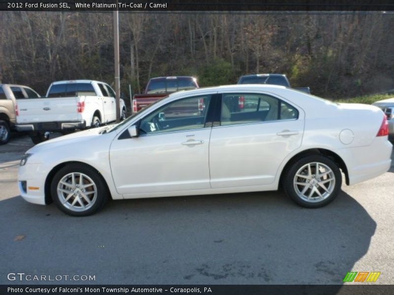 White Platinum Tri-Coat / Camel 2012 Ford Fusion SEL