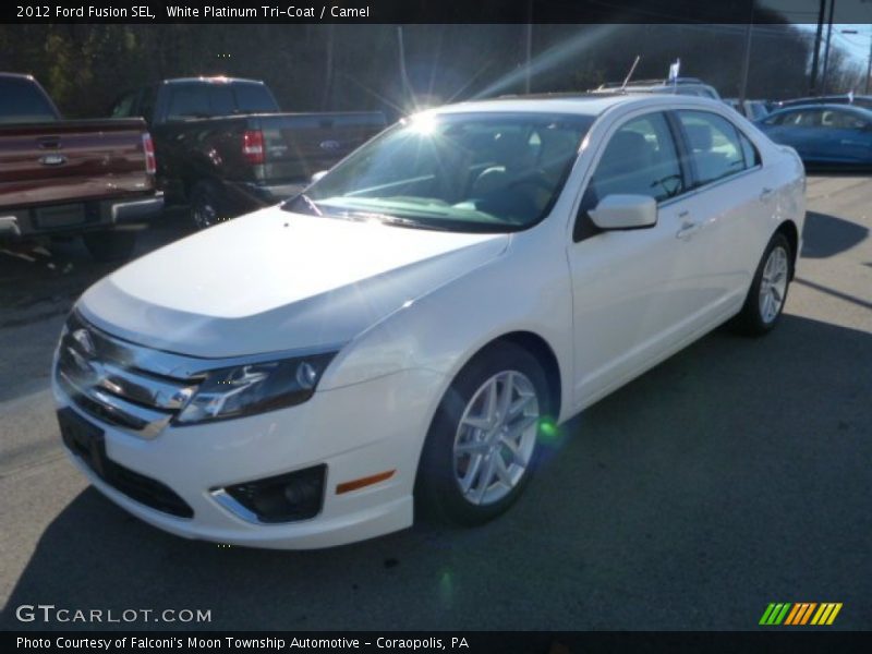 White Platinum Tri-Coat / Camel 2012 Ford Fusion SEL