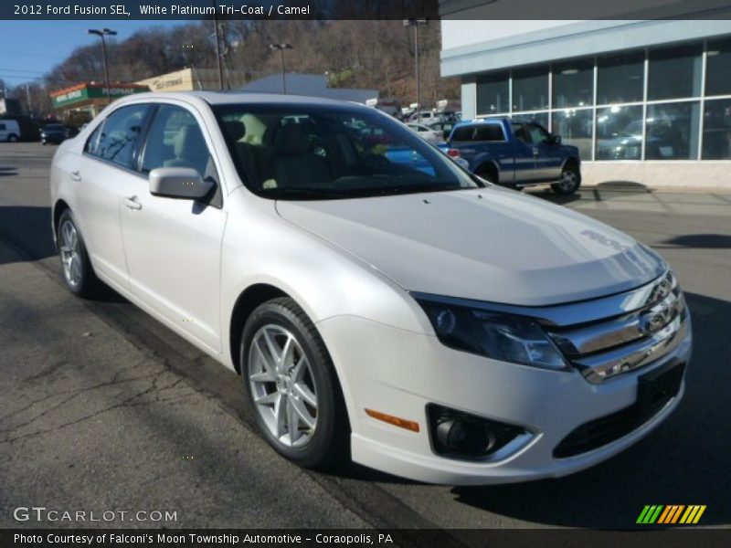 White Platinum Tri-Coat / Camel 2012 Ford Fusion SEL