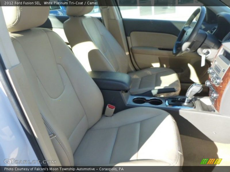 White Platinum Tri-Coat / Camel 2012 Ford Fusion SEL