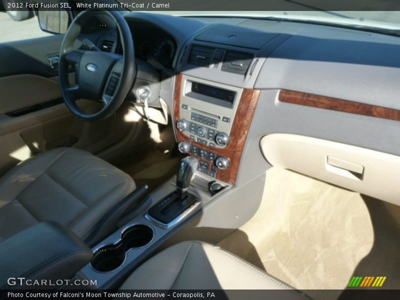 White Platinum Tri-Coat / Camel 2012 Ford Fusion SEL