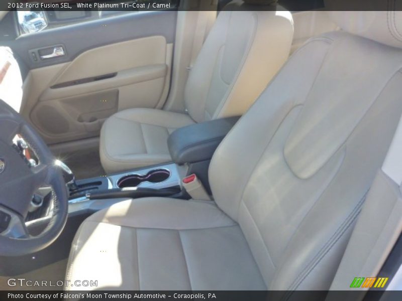 White Platinum Tri-Coat / Camel 2012 Ford Fusion SEL