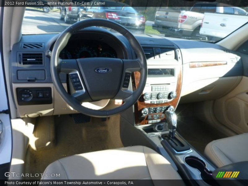 White Platinum Tri-Coat / Camel 2012 Ford Fusion SEL