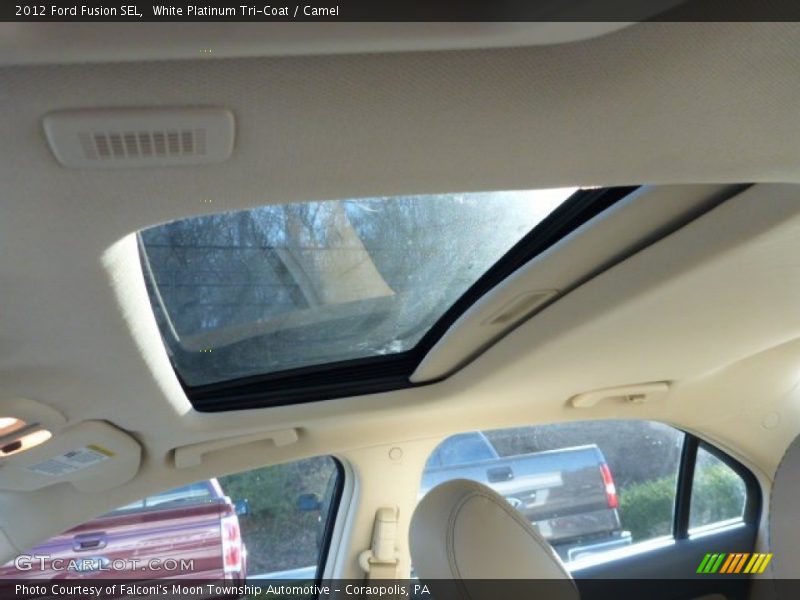 White Platinum Tri-Coat / Camel 2012 Ford Fusion SEL
