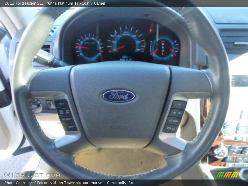 White Platinum Tri-Coat / Camel 2012 Ford Fusion SEL
