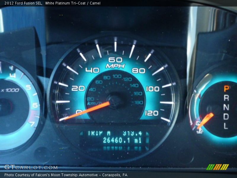 White Platinum Tri-Coat / Camel 2012 Ford Fusion SEL