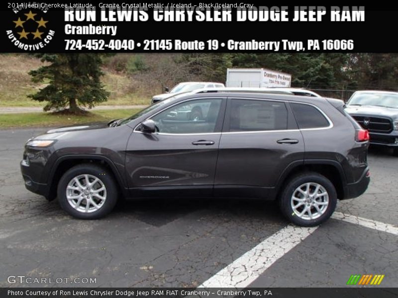 Granite Crystal Metallic / Iceland - Black/Iceland Gray 2014 Jeep Cherokee Latitude