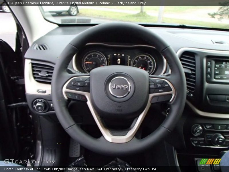 Granite Crystal Metallic / Iceland - Black/Iceland Gray 2014 Jeep Cherokee Latitude