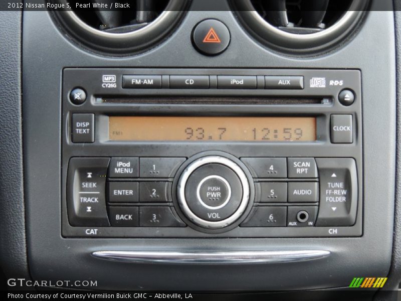 Pearl White / Black 2012 Nissan Rogue S