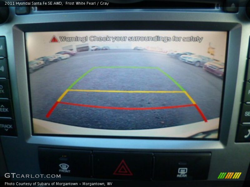 Frost White Pearl / Gray 2011 Hyundai Santa Fe SE AWD