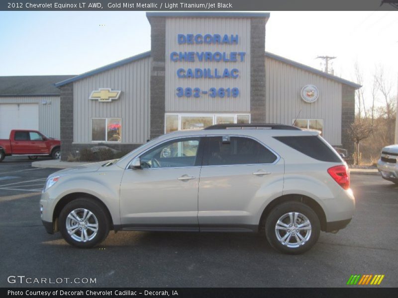 Gold Mist Metallic / Light Titanium/Jet Black 2012 Chevrolet Equinox LT AWD