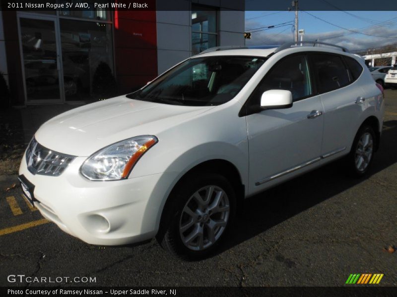 Pearl White / Black 2011 Nissan Rogue SV AWD