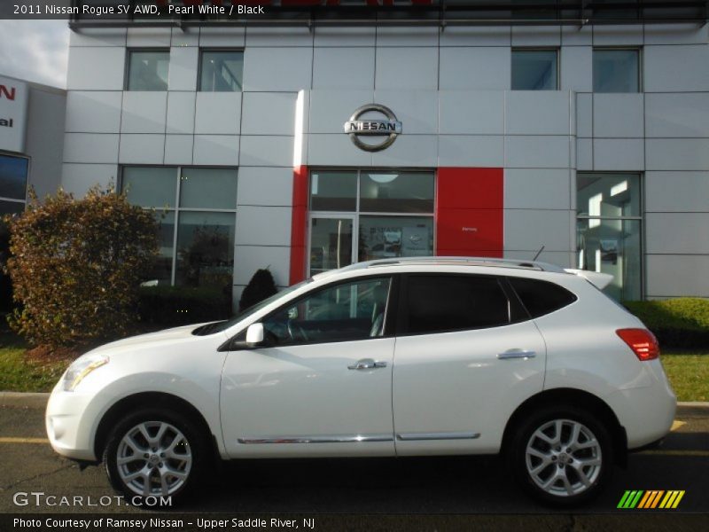 Pearl White / Black 2011 Nissan Rogue SV AWD