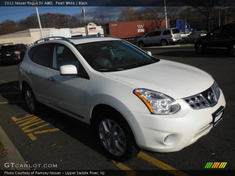 Pearl White / Black 2011 Nissan Rogue SV AWD
