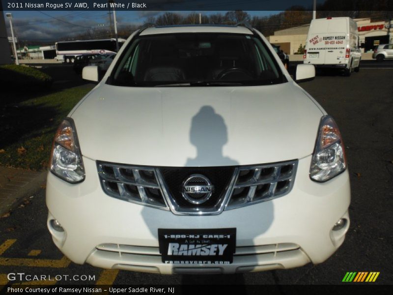 Pearl White / Black 2011 Nissan Rogue SV AWD