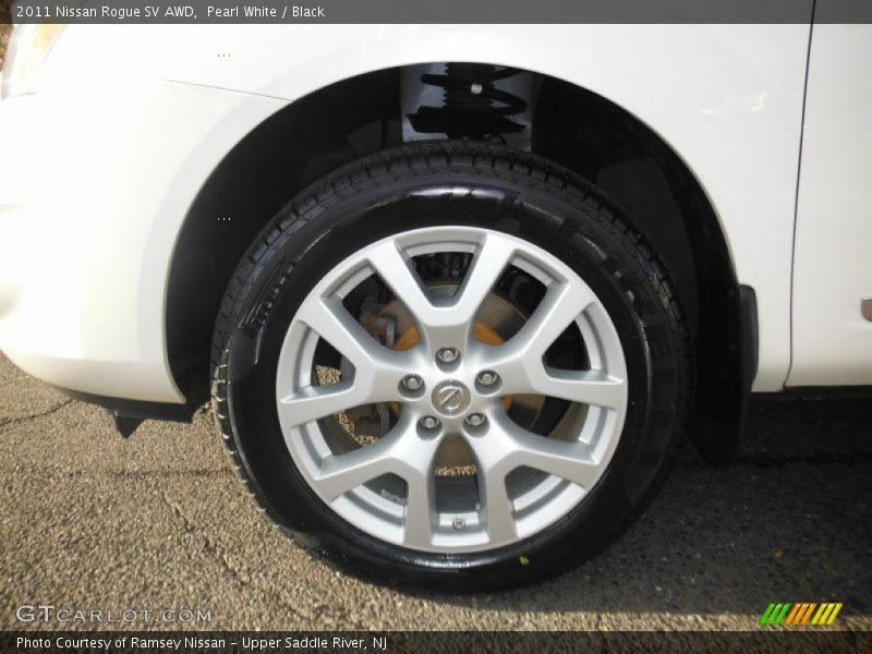 Pearl White / Black 2011 Nissan Rogue SV AWD