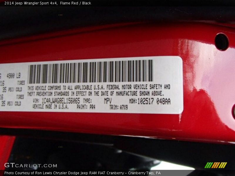 Flame Red / Black 2014 Jeep Wrangler Sport 4x4