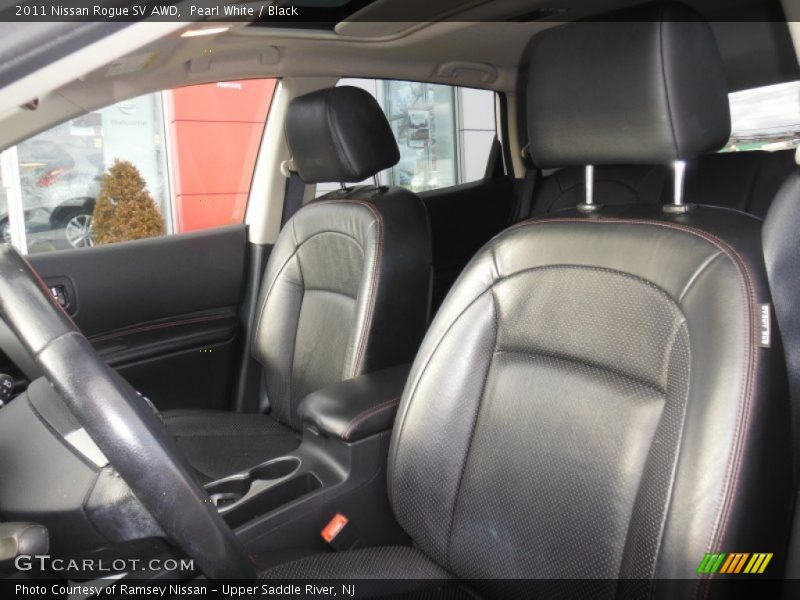 Pearl White / Black 2011 Nissan Rogue SV AWD