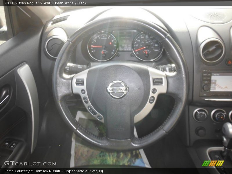 Pearl White / Black 2011 Nissan Rogue SV AWD