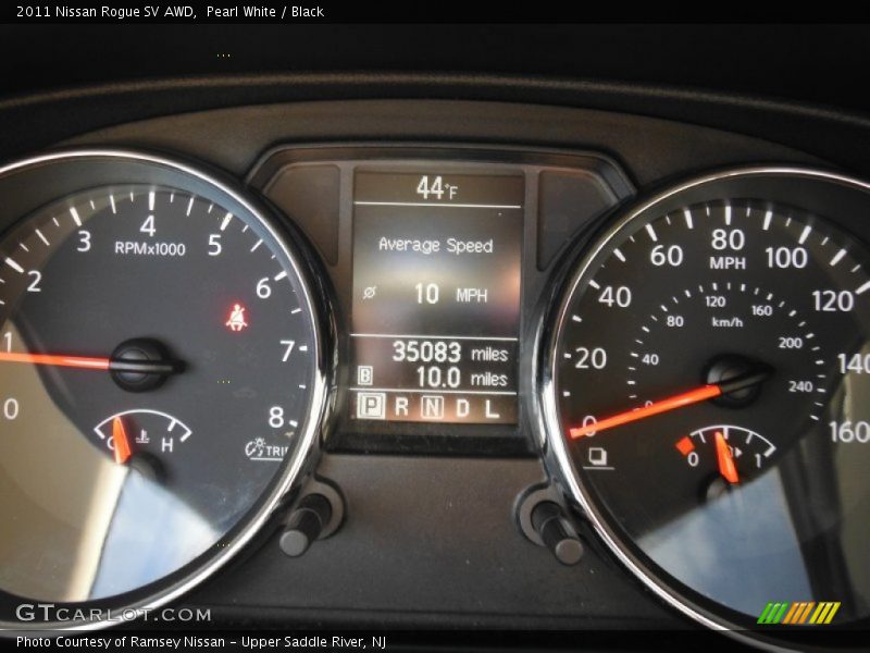 Pearl White / Black 2011 Nissan Rogue SV AWD