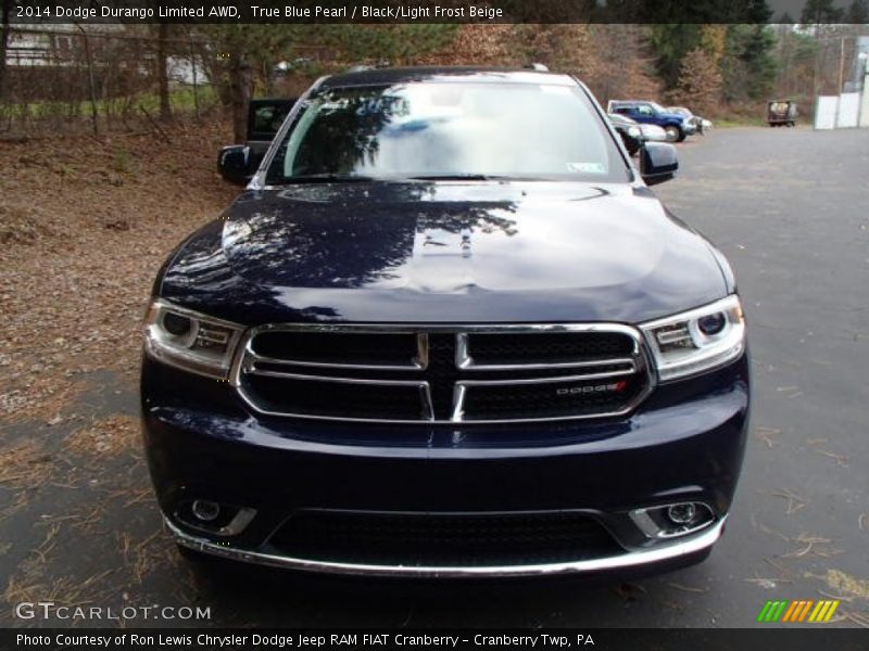 True Blue Pearl / Black/Light Frost Beige 2014 Dodge Durango Limited AWD
