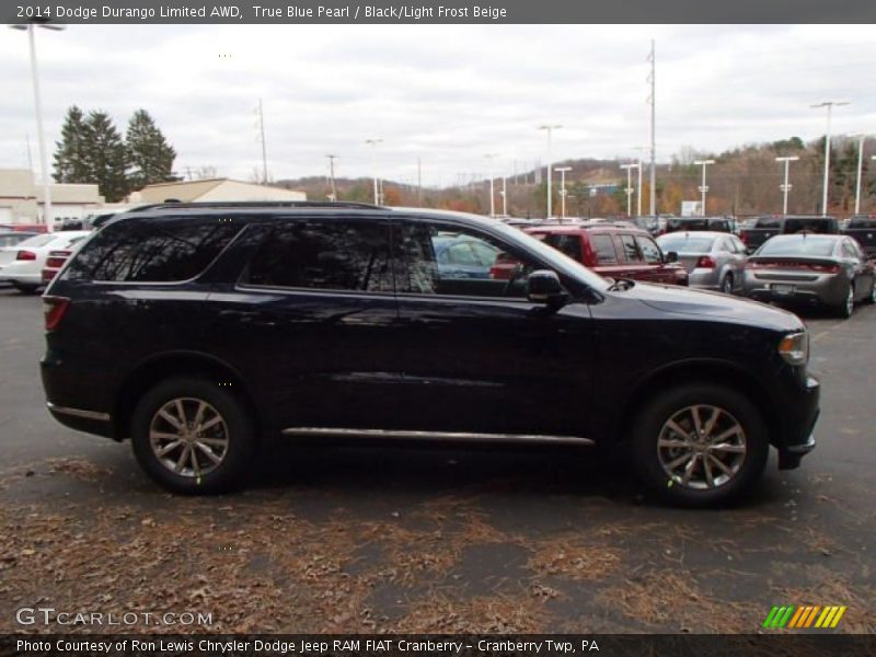 True Blue Pearl / Black/Light Frost Beige 2014 Dodge Durango Limited AWD
