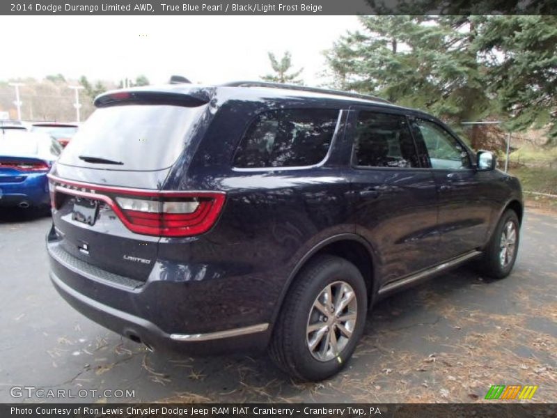 True Blue Pearl / Black/Light Frost Beige 2014 Dodge Durango Limited AWD