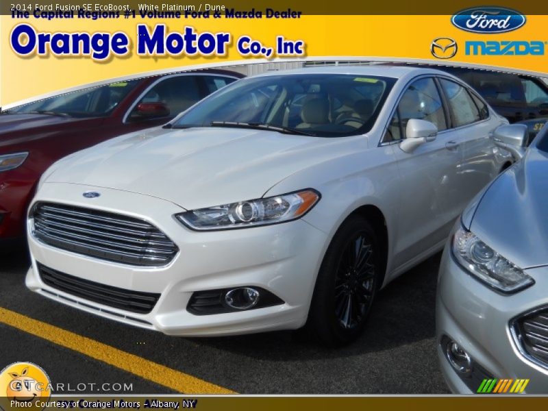 White Platinum / Dune 2014 Ford Fusion SE EcoBoost