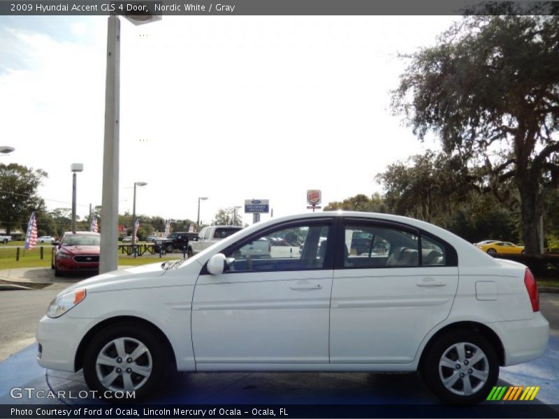 Nordic White / Gray 2009 Hyundai Accent GLS 4 Door