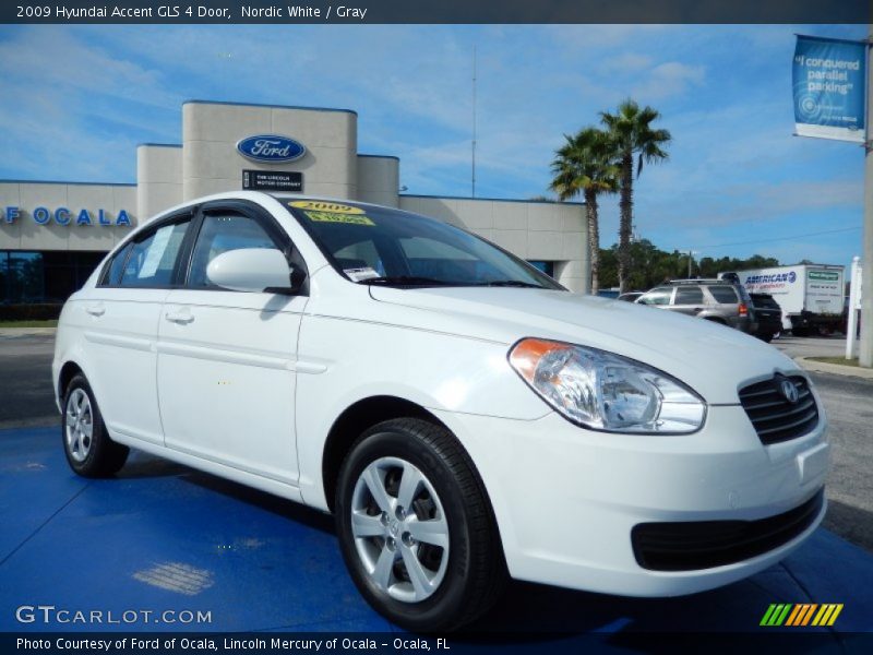 Nordic White / Gray 2009 Hyundai Accent GLS 4 Door