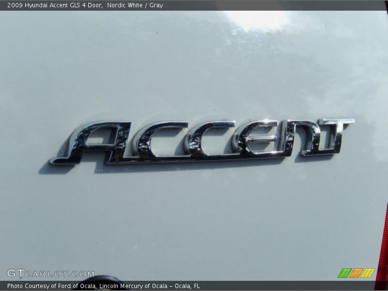 Nordic White / Gray 2009 Hyundai Accent GLS 4 Door