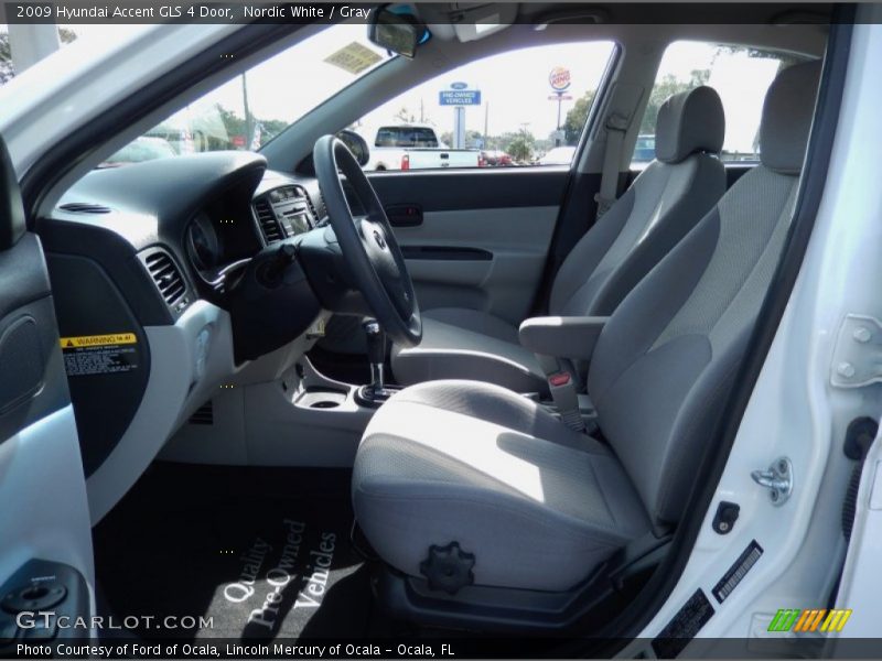 Nordic White / Gray 2009 Hyundai Accent GLS 4 Door