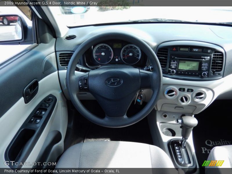 Nordic White / Gray 2009 Hyundai Accent GLS 4 Door