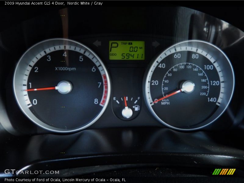 Nordic White / Gray 2009 Hyundai Accent GLS 4 Door
