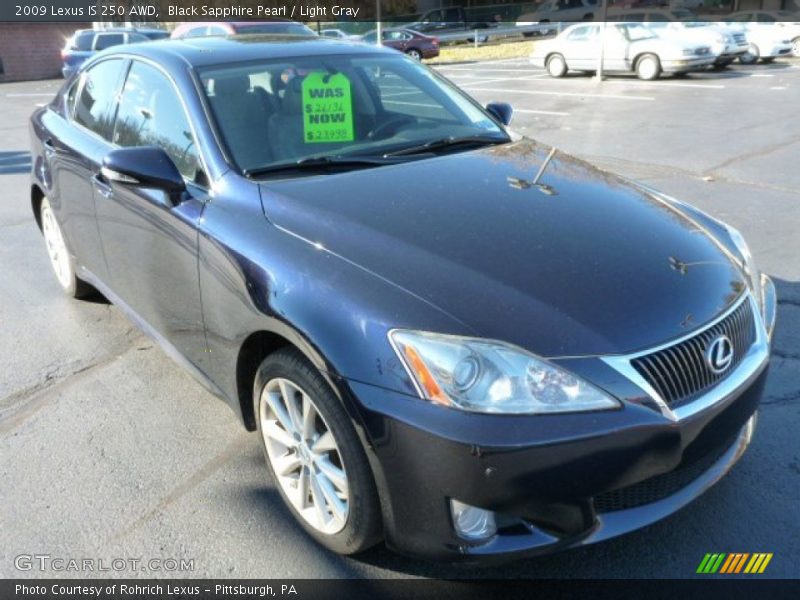 Black Sapphire Pearl / Light Gray 2009 Lexus IS 250 AWD