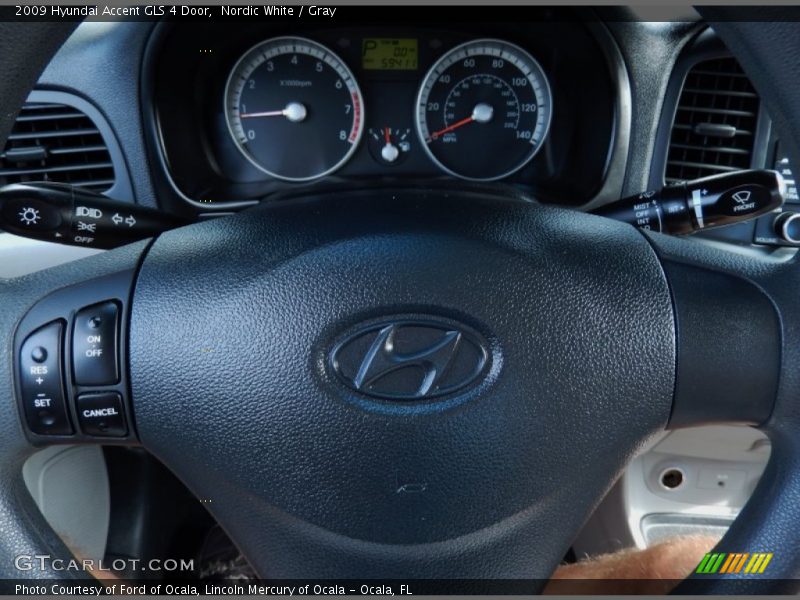 Nordic White / Gray 2009 Hyundai Accent GLS 4 Door