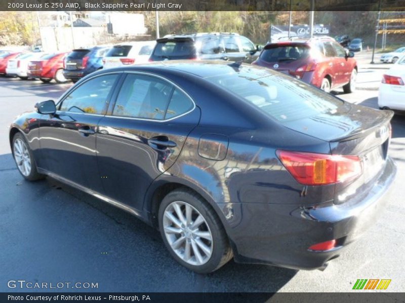 Black Sapphire Pearl / Light Gray 2009 Lexus IS 250 AWD