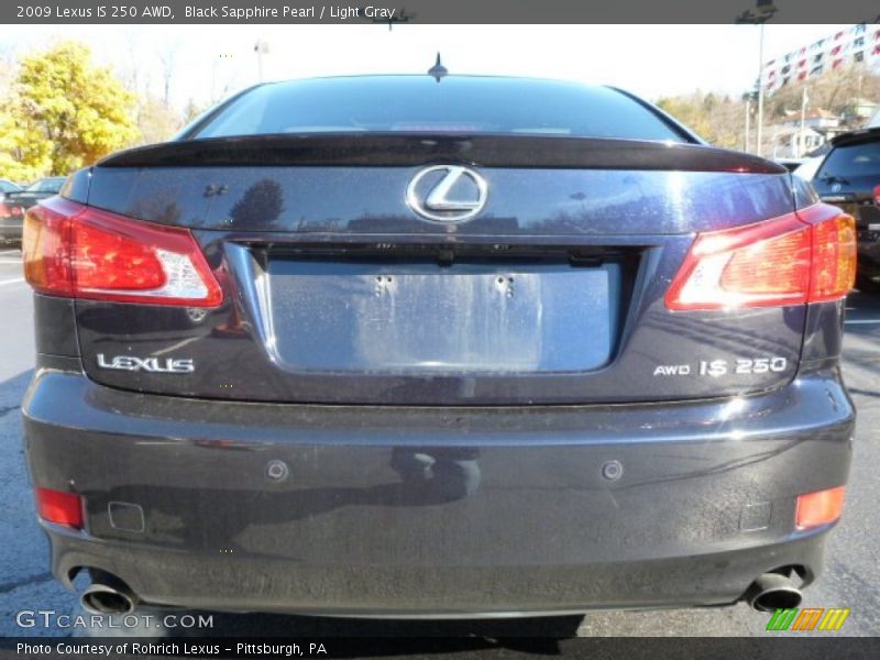 Black Sapphire Pearl / Light Gray 2009 Lexus IS 250 AWD
