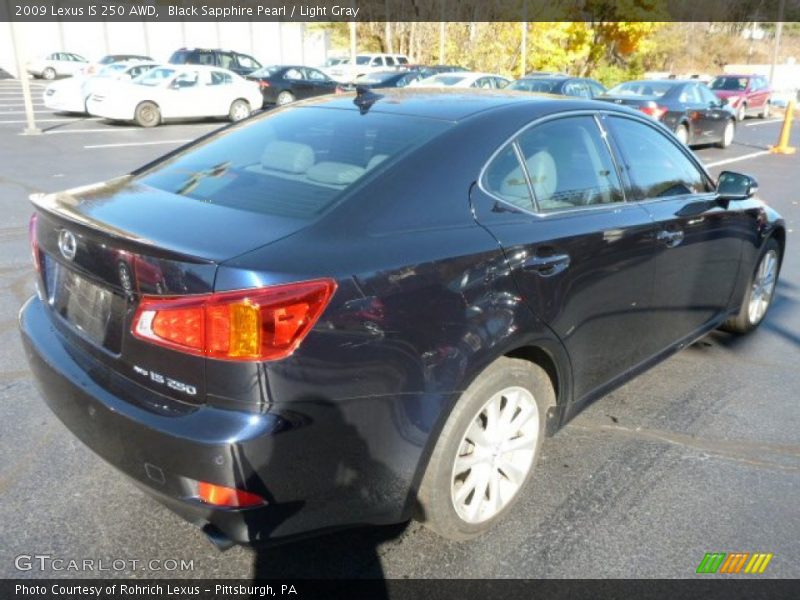 Black Sapphire Pearl / Light Gray 2009 Lexus IS 250 AWD
