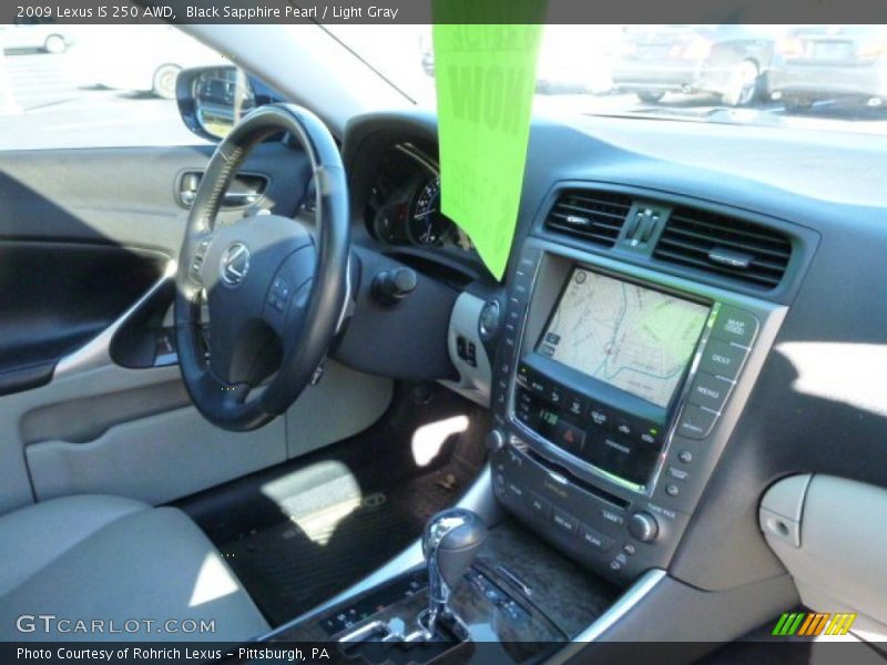 Black Sapphire Pearl / Light Gray 2009 Lexus IS 250 AWD
