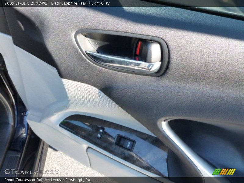 Black Sapphire Pearl / Light Gray 2009 Lexus IS 250 AWD